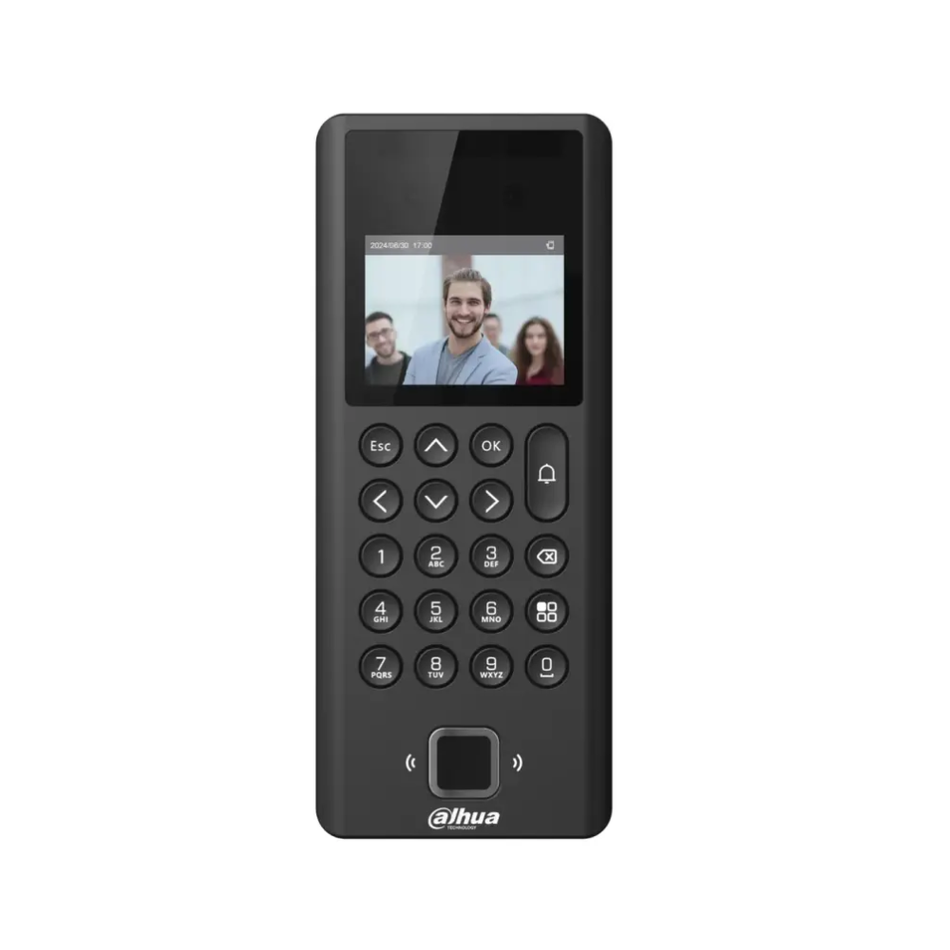 DAHUA DHI-ASI3204E TERMINAL DE CONTROL DE ACCESO ROSTRO + HUELLA + TARJETA + CLAVE, PANTALLA 2.4", TCP/IP