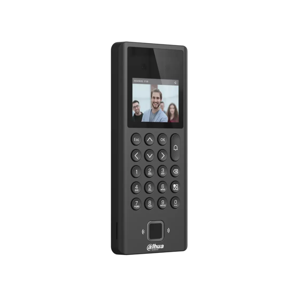 DAHUA DHI-ASI3204E TERMINAL DE CONTROL DE ACCESO ROSTRO + HUELLA + TARJETA + CLAVE, PANTALLA 2.4", TCP/IP