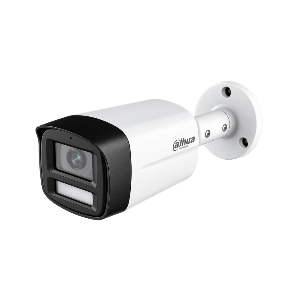 DAHUA DH-HAC-HFW1500TLMN-IL-T CAMARA HDCVI SMART DUAL LIGHT BULLET 5 MP - TWO-WAY TALK - IP67 - IR/LUZ CALIDA 40 M.