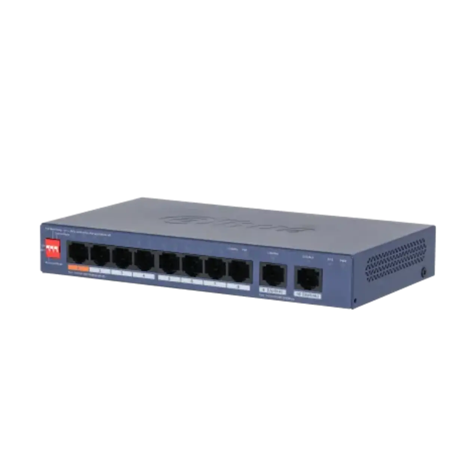 DAHUA DH-CS4010-8GT-60 SWITCH POE CLOUD (DOLYNK) L2 GIGABIT 10P (8P POE + 2P GIG), 60W (DIP: WATCHDOG/EXTEND 250M)
