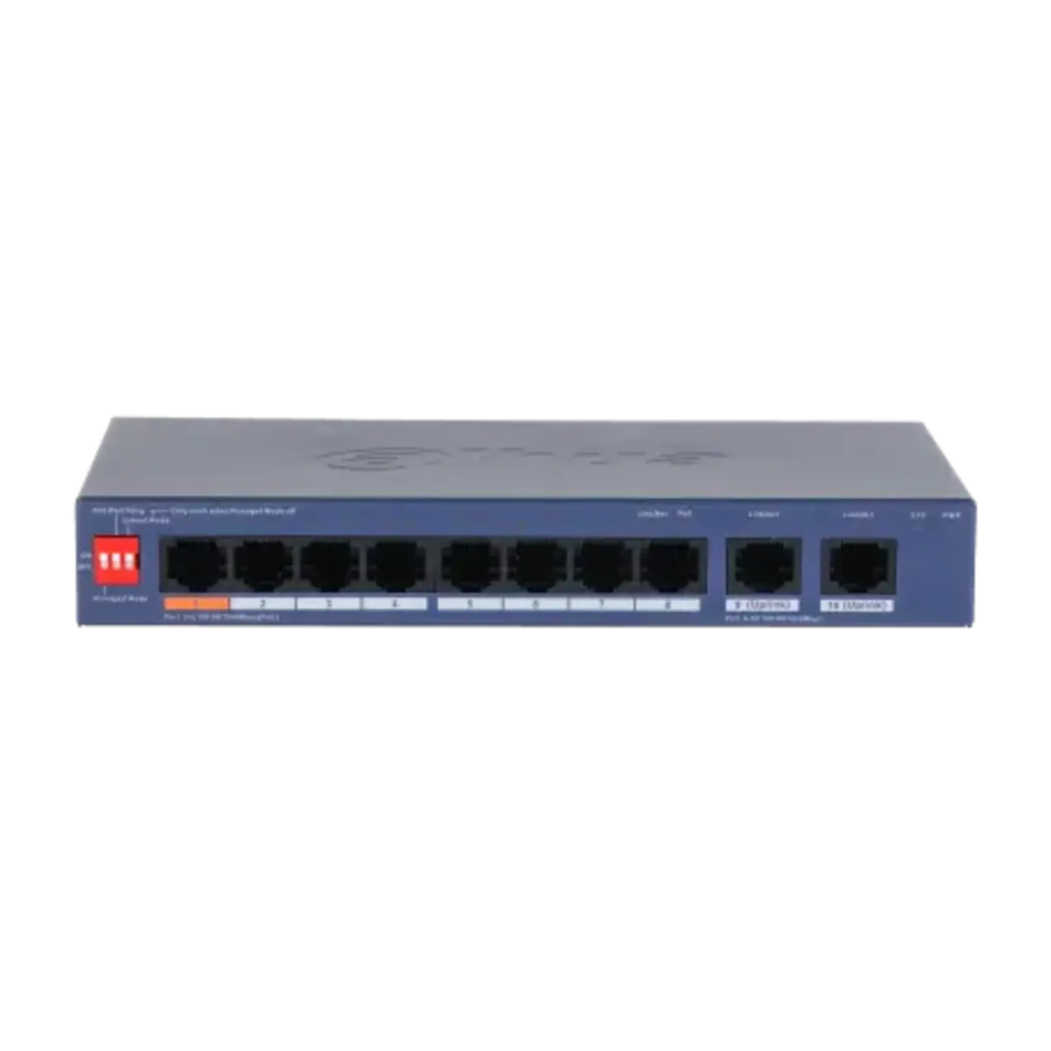 DAHUA DH-CS4010-8GT-60 SWITCH POE CLOUD (DOLYNK) L2 GIGABIT 10P (8P POE + 2P GIG), 60W (DIP: WATCHDOG/EXTEND 250M)