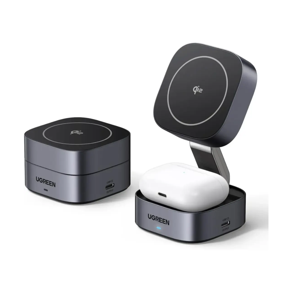 UGREEN 35316 - W702 CARGADOR INALÁMBRICO MAGNÉTICO 2 EN 1