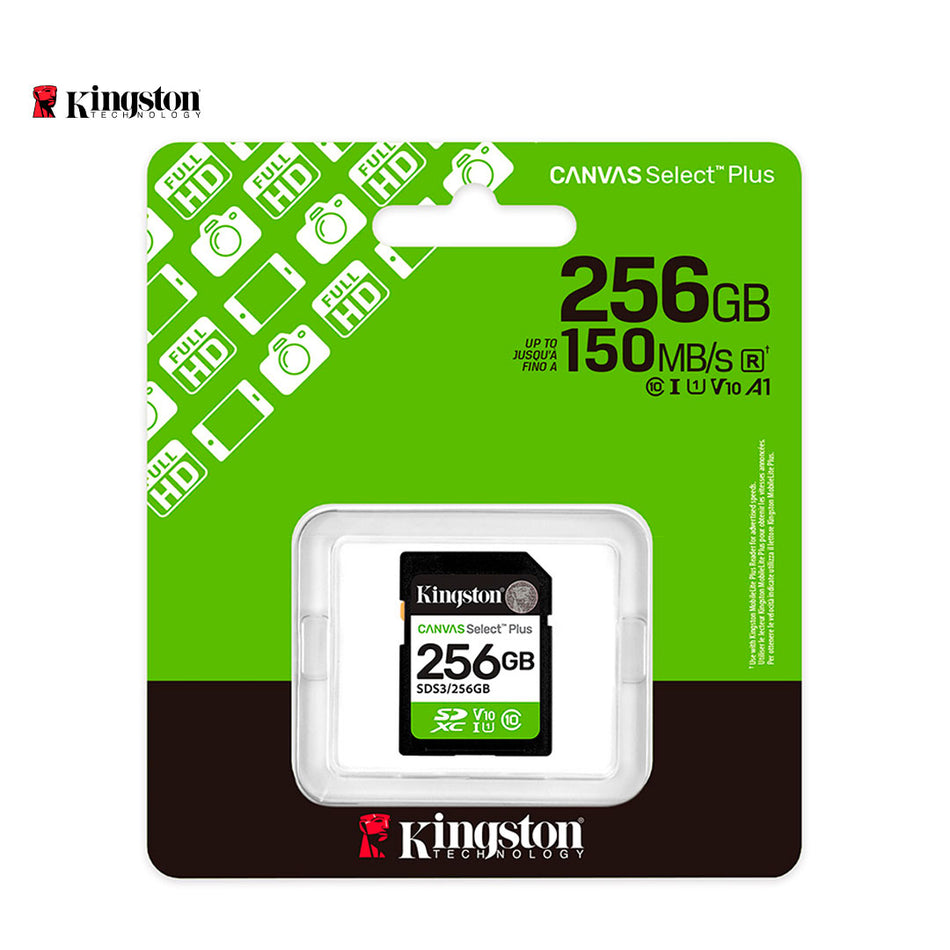 Memoria Card SD Kingston SD Canvas Select Plus 256GB, categoría de velocidad: UHS-I/U1/V10
