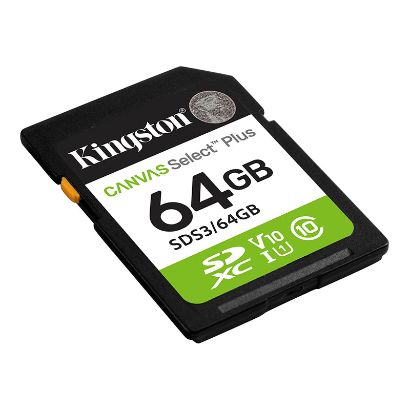 Memoria Card SD Kingston SD Canvas Select Plus, 64GB, categoría de velocidad: UHS-I/U1/V10