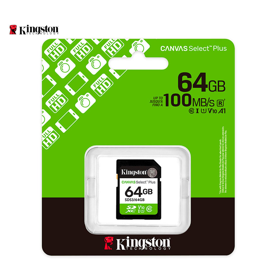 Memoria Card SD Kingston SD Canvas Select Plus, 64GB, categoría de velocidad: UHS-I/U1/V10