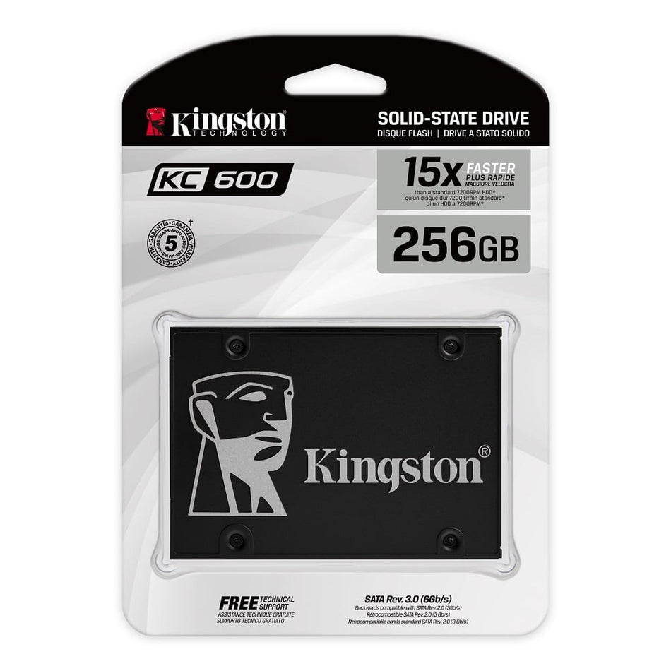Unidad en estado solido Kingston KC600, 256GB, SATA 6.0 Gbps, 2.5", 7mm