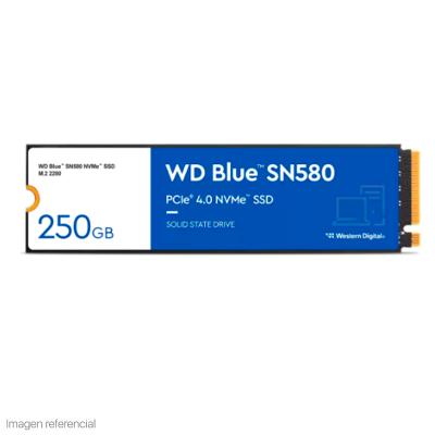 Unidad de estado solido Western Digital Blue SN580 NVMe 250GB M.2 2280 PCIe Gen4 NVMe 1.4b