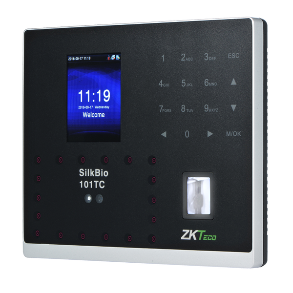 ZKTECO SILKBIO-101TC/ID - Control de Asistencia y Acceso IP con Reconocimiento Facial - Rostros 2.000, Huellas 3.000 Tarjetas RFID 3.000