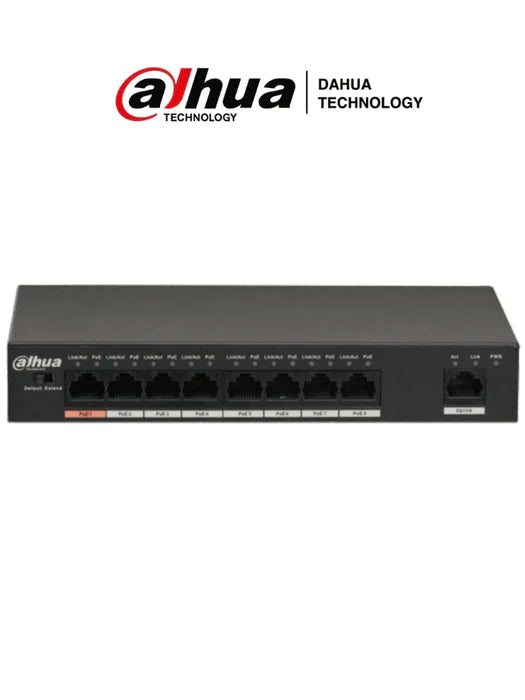 DAHUA PFS3009-8ET-96 - SWITCH POE /8PT POE/802.3af/at/10/100/96W