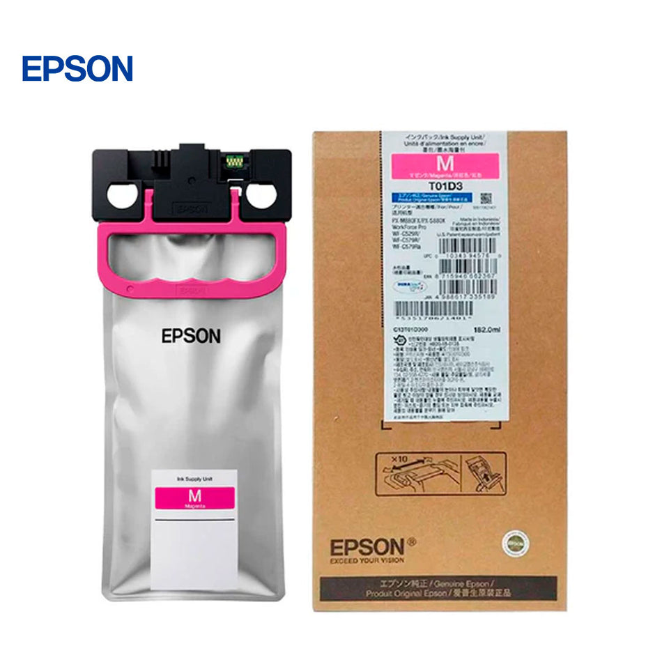 Bolsa de tinta EPSON T01D300, color Magenta - WF C579R, WF C529 - 20.000 páginas