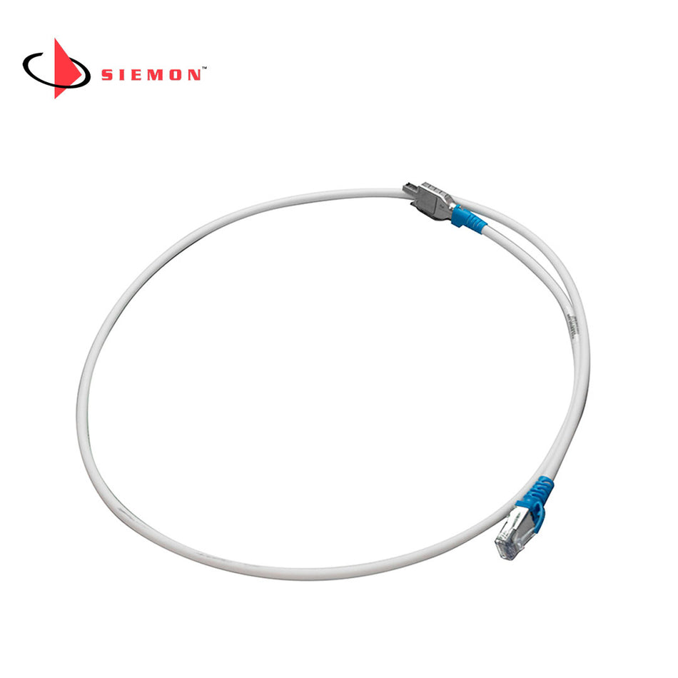 SIEMON T2E2-01M-B06L Patch Cord, TERA 2 Pares, RJ-45, Cat5e LSZH, 1mt Blanco Capucha Azul