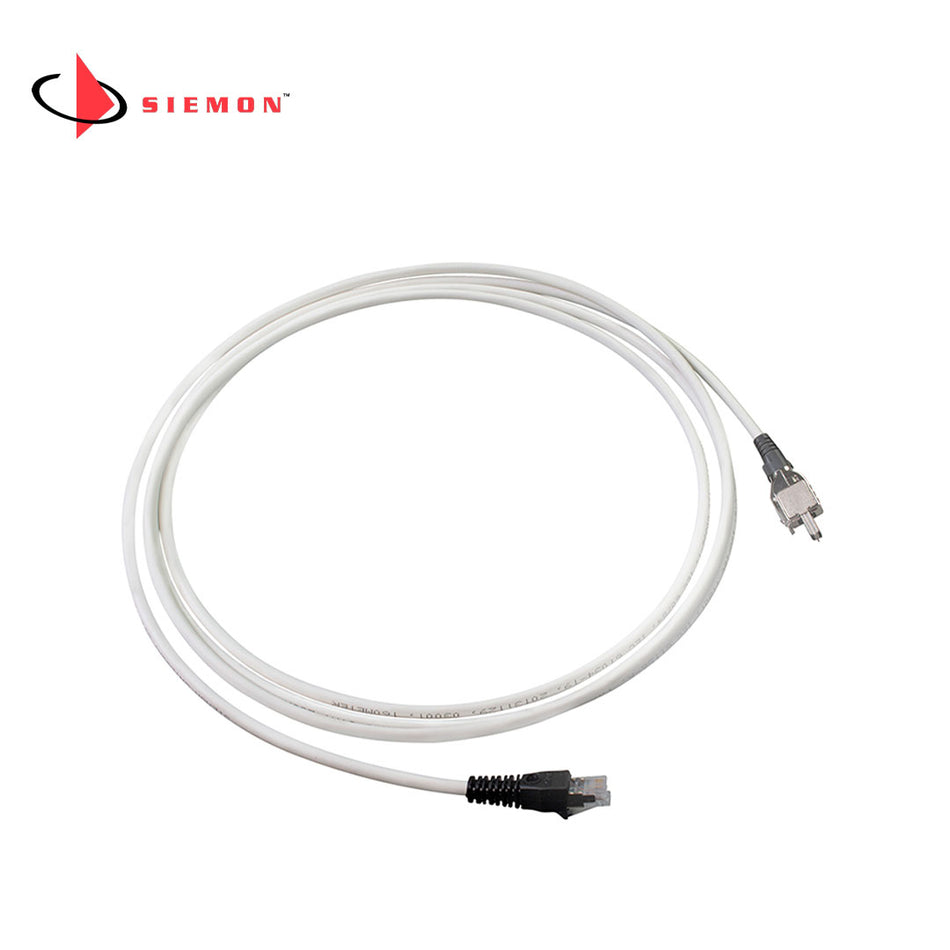 SIEMON T2E2-03M-B01L Patch Cord TERA 2, Pares RJ-45, Cat5e LSZH 3mts, Blanco Capucha Negra