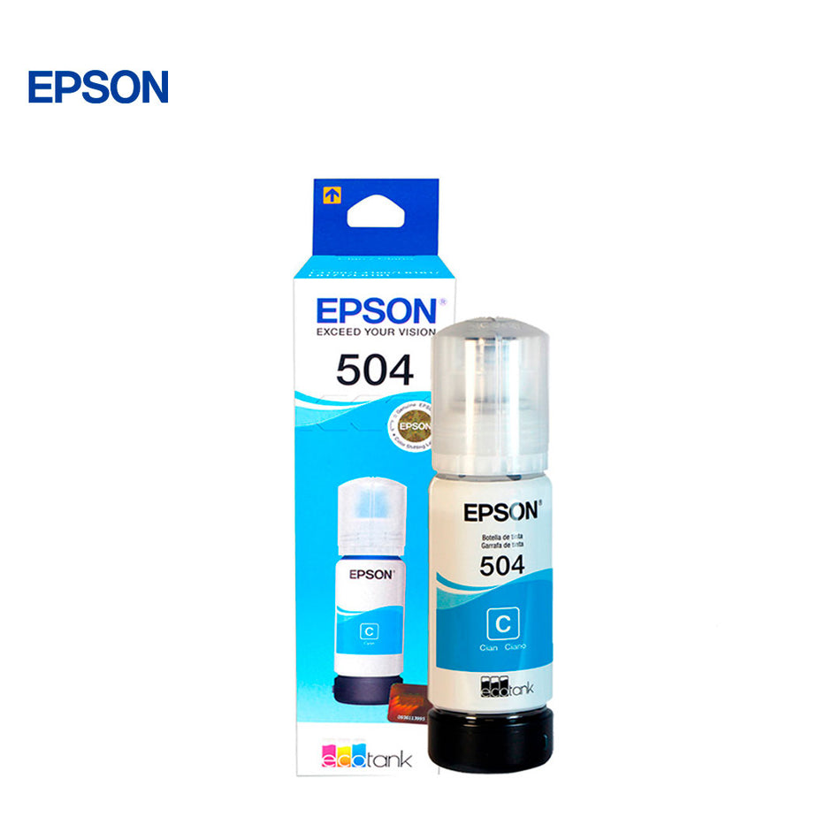 Botella de tinta EPSON T504220-AL color Cyan contenido 70ml