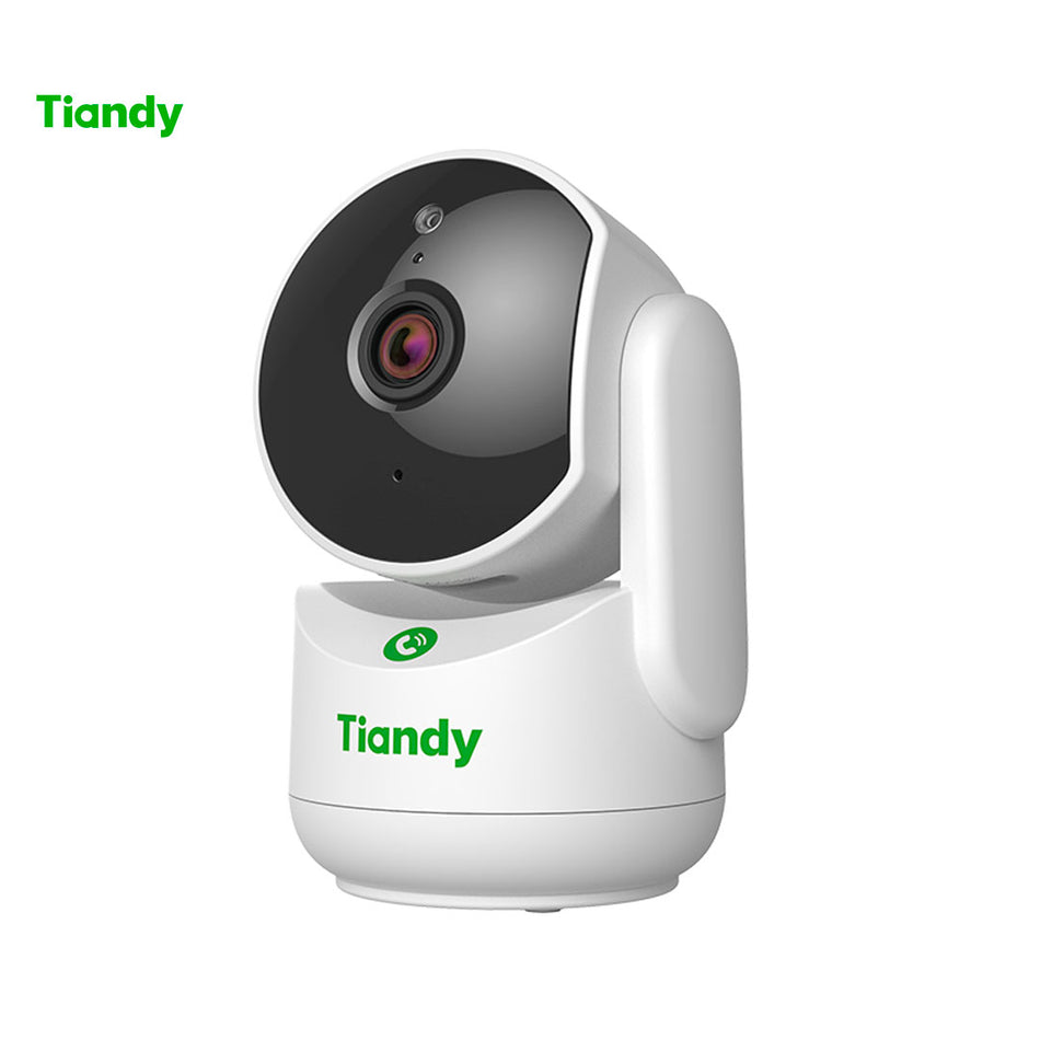 TIANDY Cámara de seguridad WiFi PT 3MP para interior con botón de llamada, IR 15m, 5V