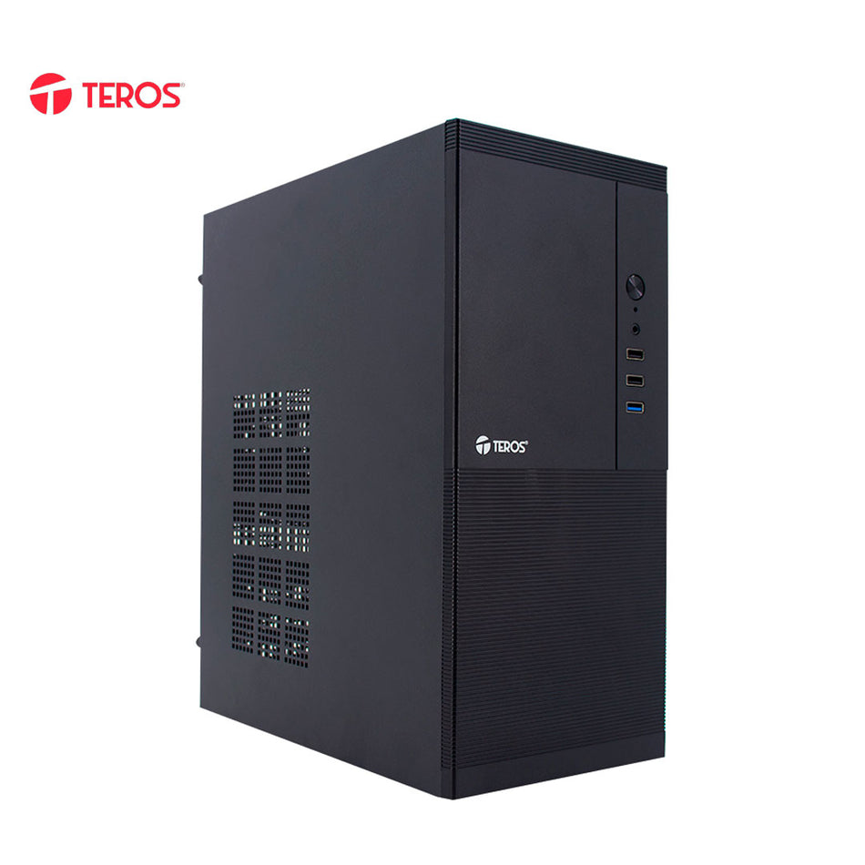 Case TEROS TE-1033S, Mini Tower ATX, 250 W, USB 3.0 / 2.0, audio HD, negro