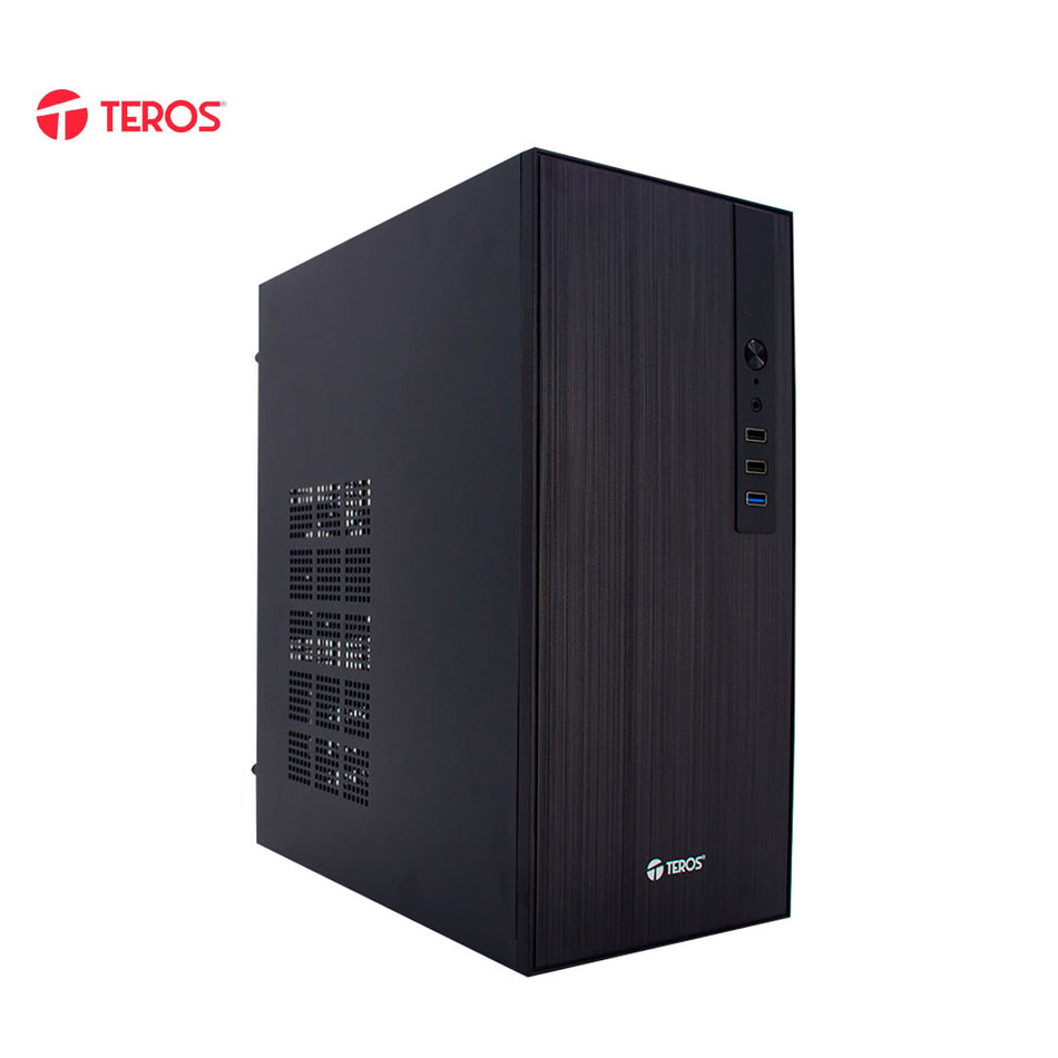 Case TEROS TE-1034S, Mini Tower ATX, 250 W, USB 3.0 / 2.0, audio HD, negro