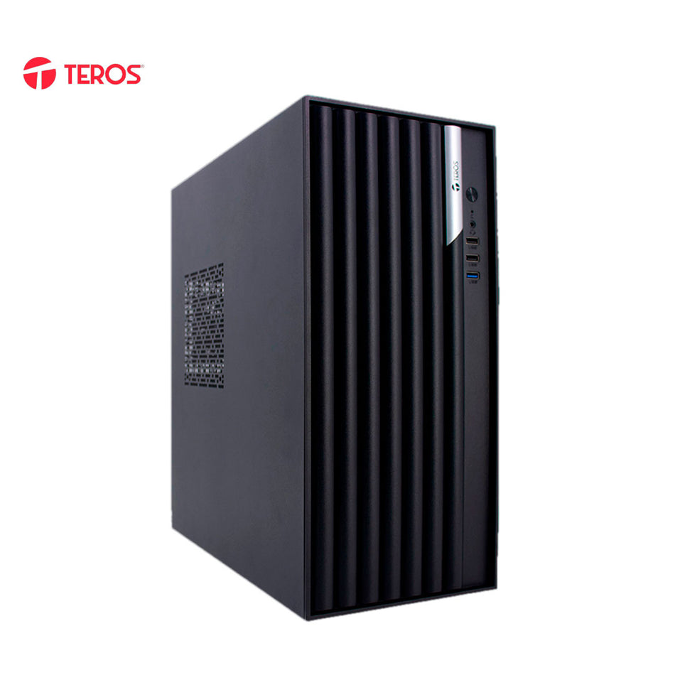 Case TEROS TE-1036S, Factor de forma ATX, 250 W, USB 3.0 / 2.0, audio, negro.