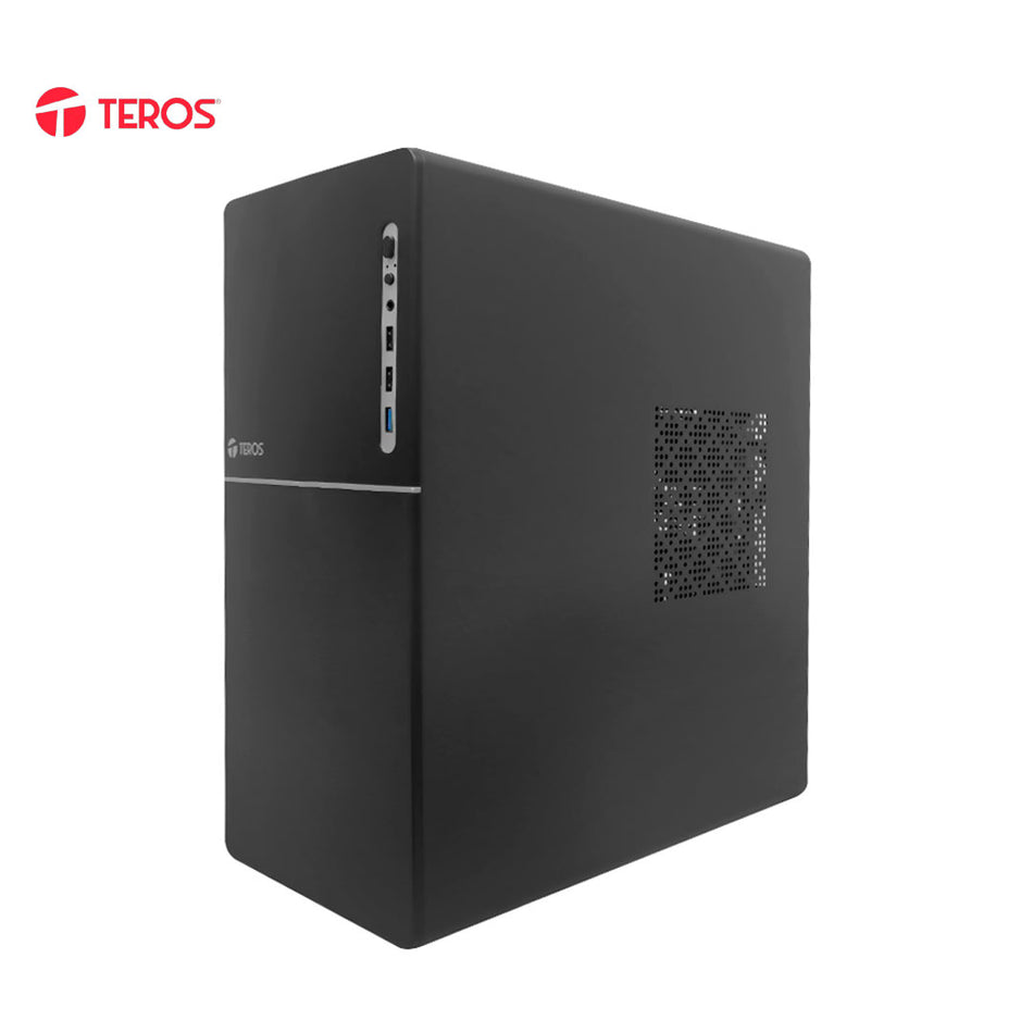 Case TEROS TE-1038S, Factor de forma ATX, 250 W, USB 3.0 / 2.0, audio, negro.