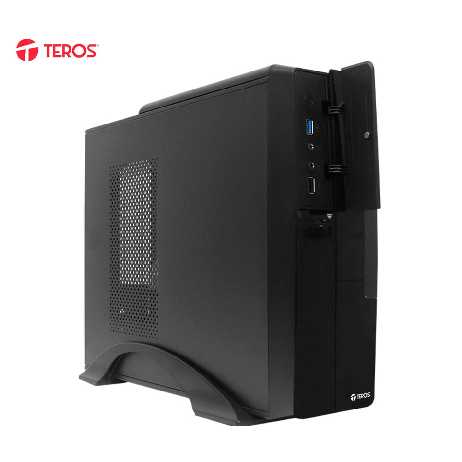 Case Teros TE-1039S, Slim, 250 W, USB 3.0 / USB 2.0, Audio HD, DVD, Negro