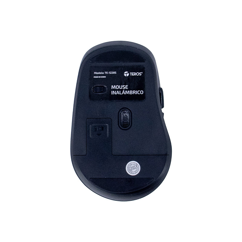 Mouse Inalámbrico Teros TE-1228S, 6 Botones, 2.4GHz, USB, Color Negro