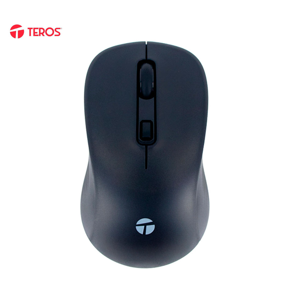 Mouse inalámbrico TEROS TE-1231S, 2.4GHz, BT 5.0, 4 botones, USB, negro