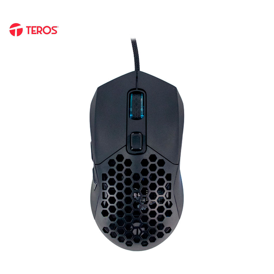 Mouse gamer TEROS TE-1232G, DPI hasta 7200, RGB, 7 botones, óptico, negro