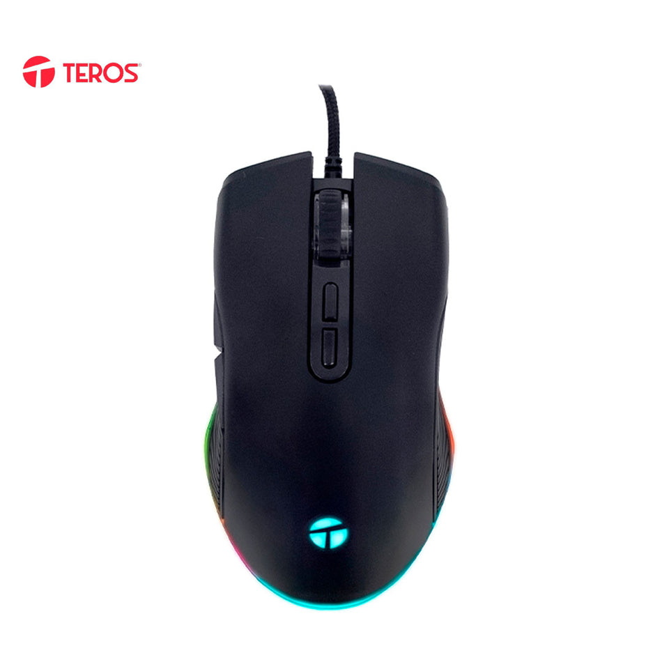 Mouse Gamer Teros TE-1233G, DPI hasta 7200, RGB,7 Botones, USB, Negro