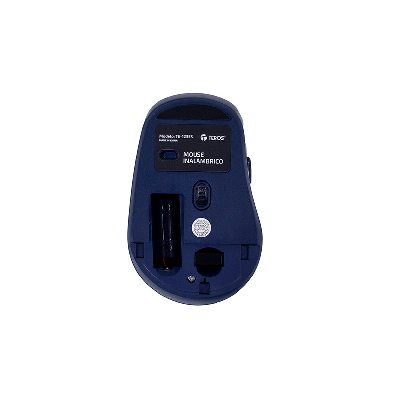 Mouse Inalámbrico Teros TE-1235S, 2.4GHz, 6 Botones, USB, Color Azul