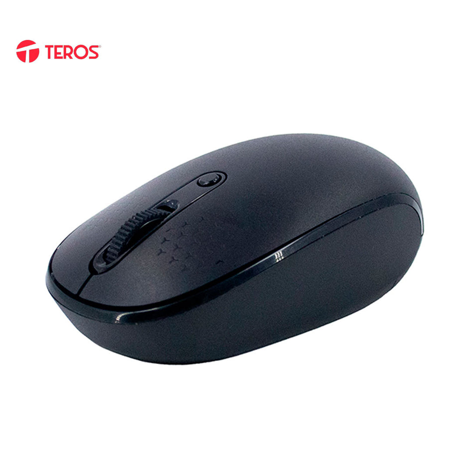 Mouse Inalámbrico Teros TE-1237S, BT 5.0, 2.4GHz, USB, Color Negro