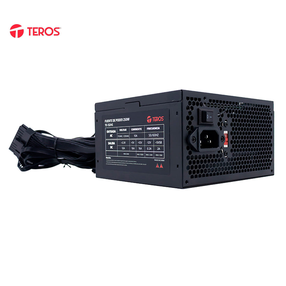 Fuente de alimentación TEROS TE-1324S, Formato ATX, 250W, 115V / 230V