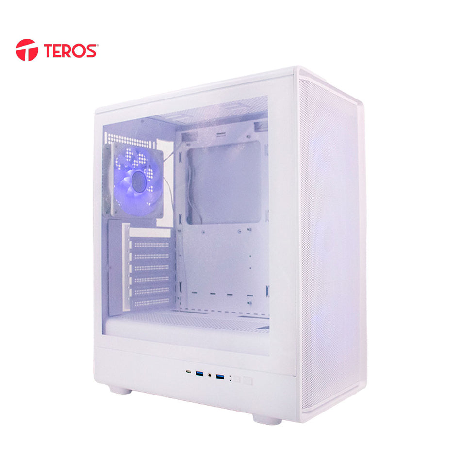 Case sin fuente Gamer TEROS TE-1329G, ITX, M-ATX, ATX, 3.5" y 2.5", Blanco