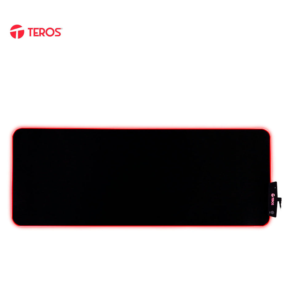 Mouse pad gamer TEROS TE-3013G, RGB, USB a tipo C, negro