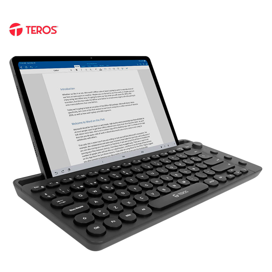 Teclado inalámbrico TEROS TE-4064N, 2.4 GHz, bluetooth 3.0 / 5.2, 80 teclas, negro
