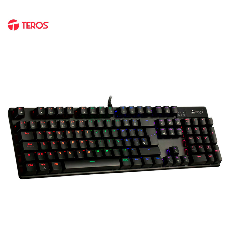 Teclado mecánico TE-4068G, retroiluminación rainbow, USB 2.0, español, color negro