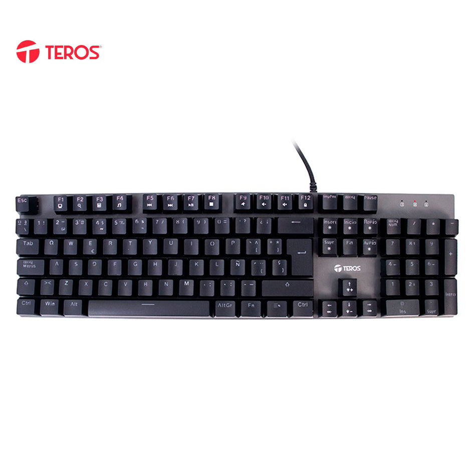 Teclado gamer TEROS TE-4074G, RGB, USB 2.0, negro