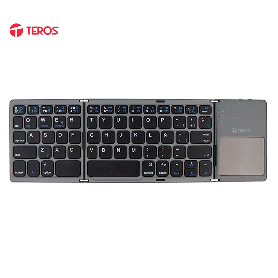 Teclado inalámbrico plegable TEROS TE-4075S, BT 3.0, gris