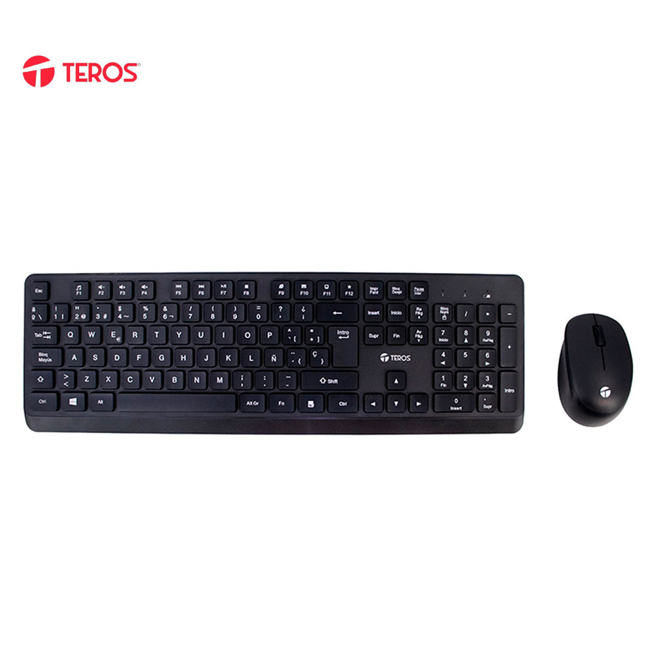 Kit inalámbrico teclado + mouse TEROS TE-5011CS, 2.4GHz, 1000DPI, español, negro