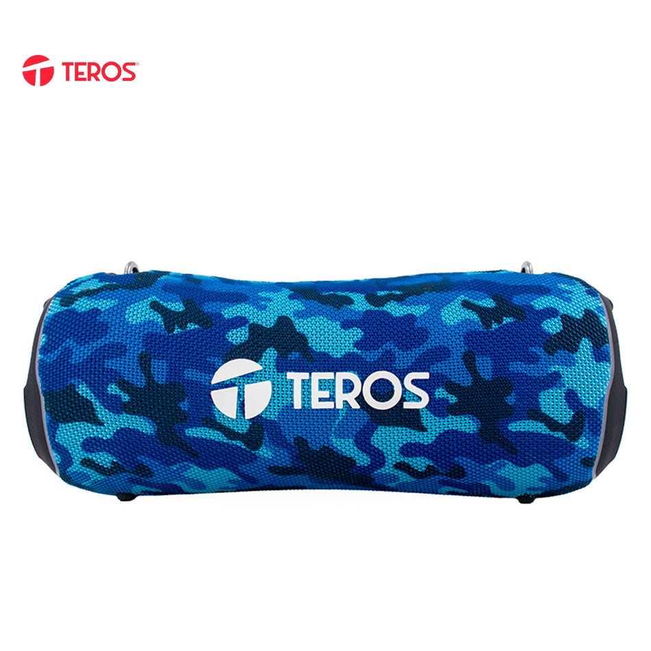 Parlante TEROS Ultra TE-6046BM, BT 5.3, RGB, TWS, color azul militar camuflado