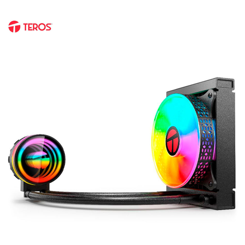 Cooler para procesador TEROS TE-8163N, Intel y AMD, TDP 155W Máx, 12 cm, líquida