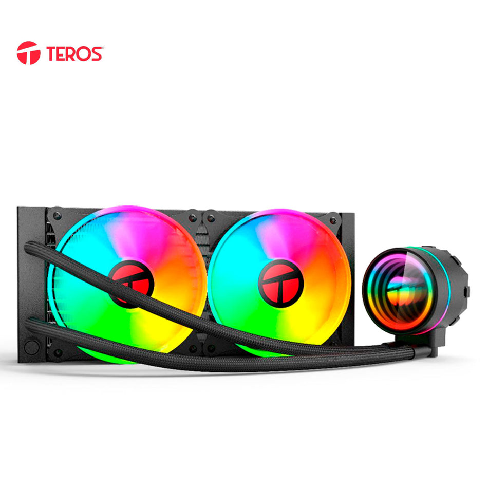 Cooler para procesador TEROS TE-8164N, Intel y AMD, TDP 265W Máx, 24 cm, líquida