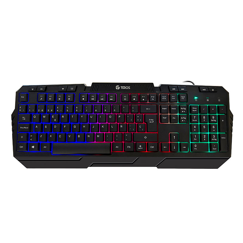 Kit gamer TEROS TE-4063N, teclado multimedia, mouse, auricular, mouse pad