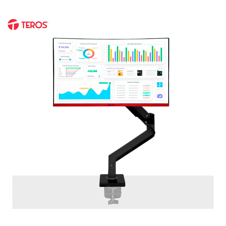 Rack para Monitor de 22" a 35" / Brazo Soporte TEROS TE-7113