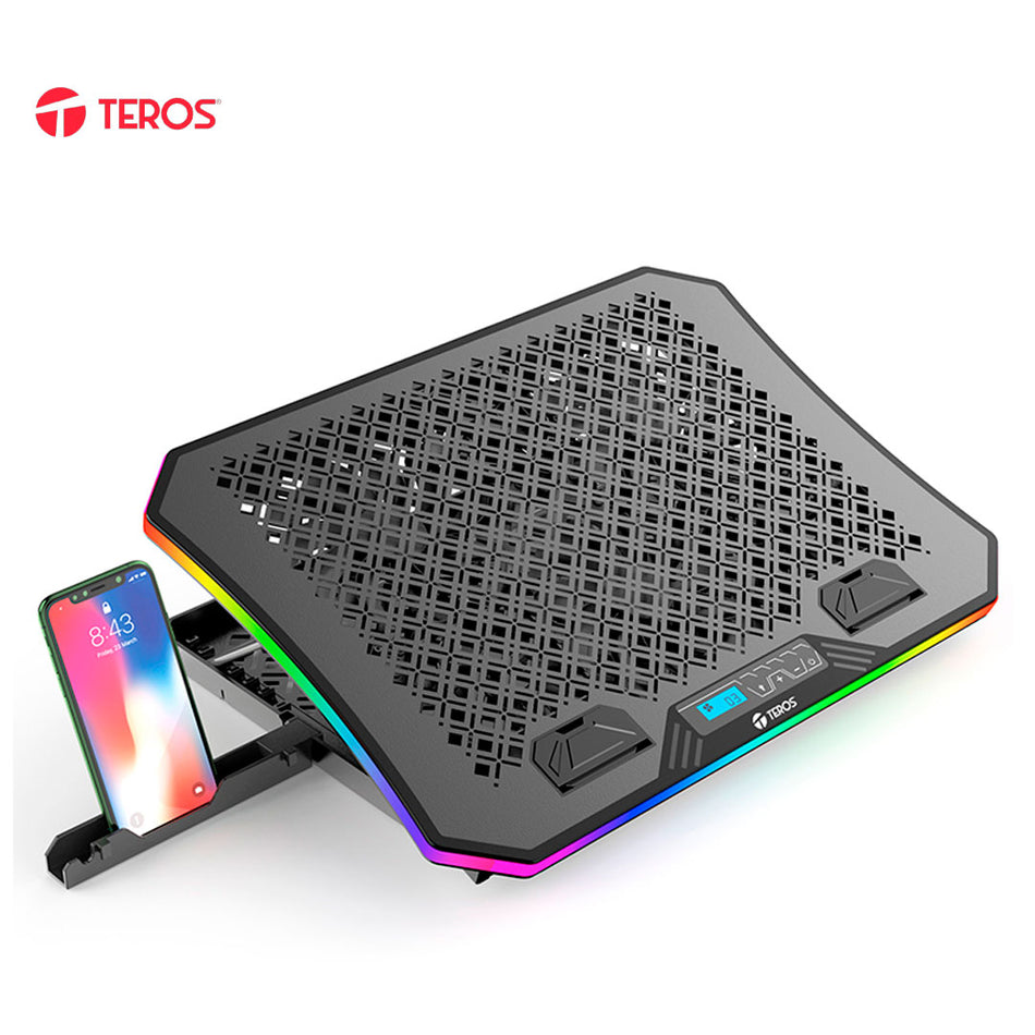 Cooler TEROS TE-7130N, compatible con notebooks de hasta 15.6", 3 fan de 11 cm