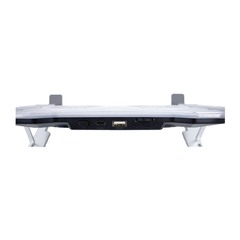 Cooler para notebook TEROS TE-7135N, soporta tablets y notebooks de 9" hasta 16", plateado