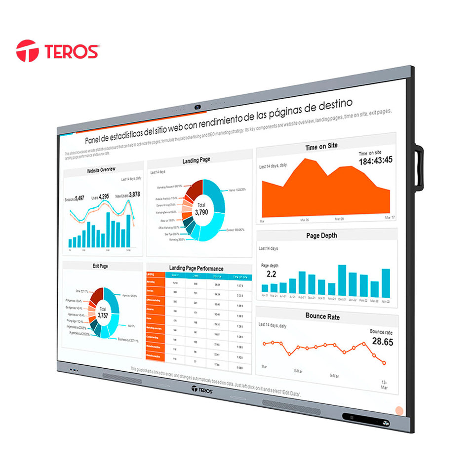 Pantalla Táctil Interactiva TEROS TE7511W, 75" D-LED IPS 3840x2160, 8 ms, 8GB, Android 14