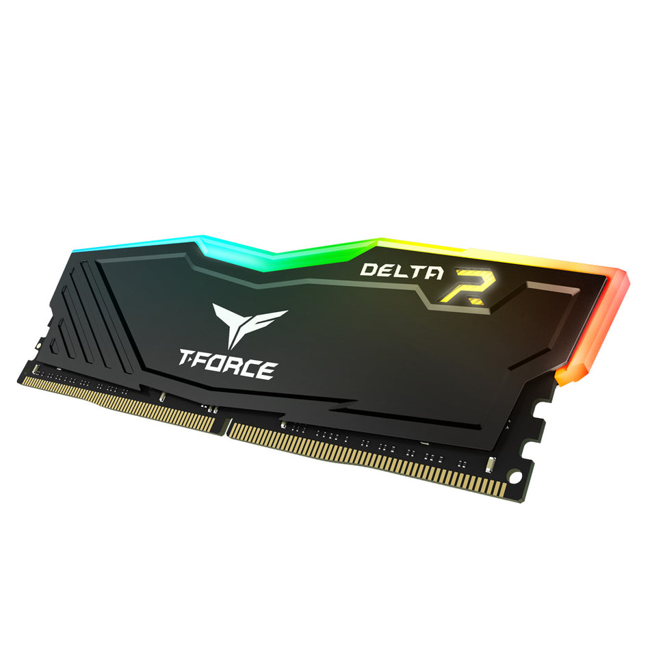 Memoria Ram TEAMGROUP T-FORCE DELTA RGB 16GB (2 x 8GB) DDR4-3600MHz, CL18, 1.35V, RGB, Negro