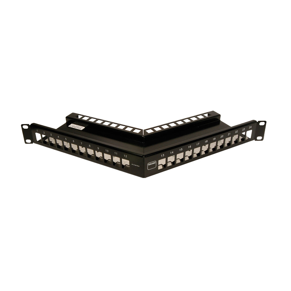 SIEMON TM-PNLZA-24-01 Patch Panel TERA-MAX, de 24p Modular, Angulado, Negro 1UR