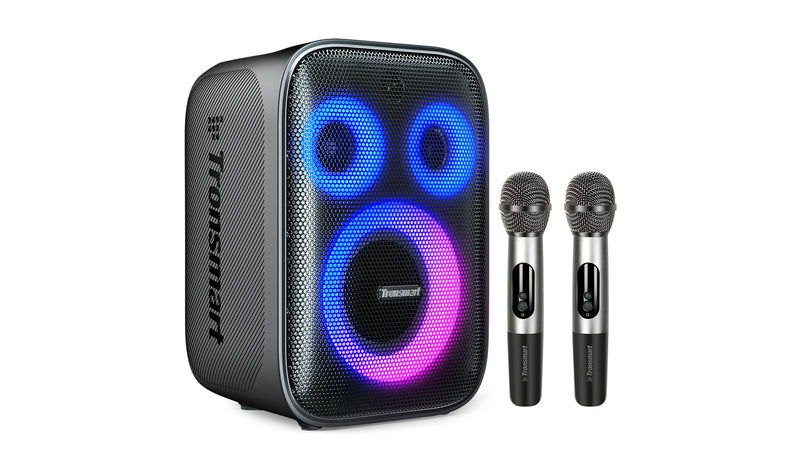 Parlante Tronsmart Bluetooth Halo 200 Karaoke con 2 micrófonos, altavoz fuerte con sonido potente y graves profundos.