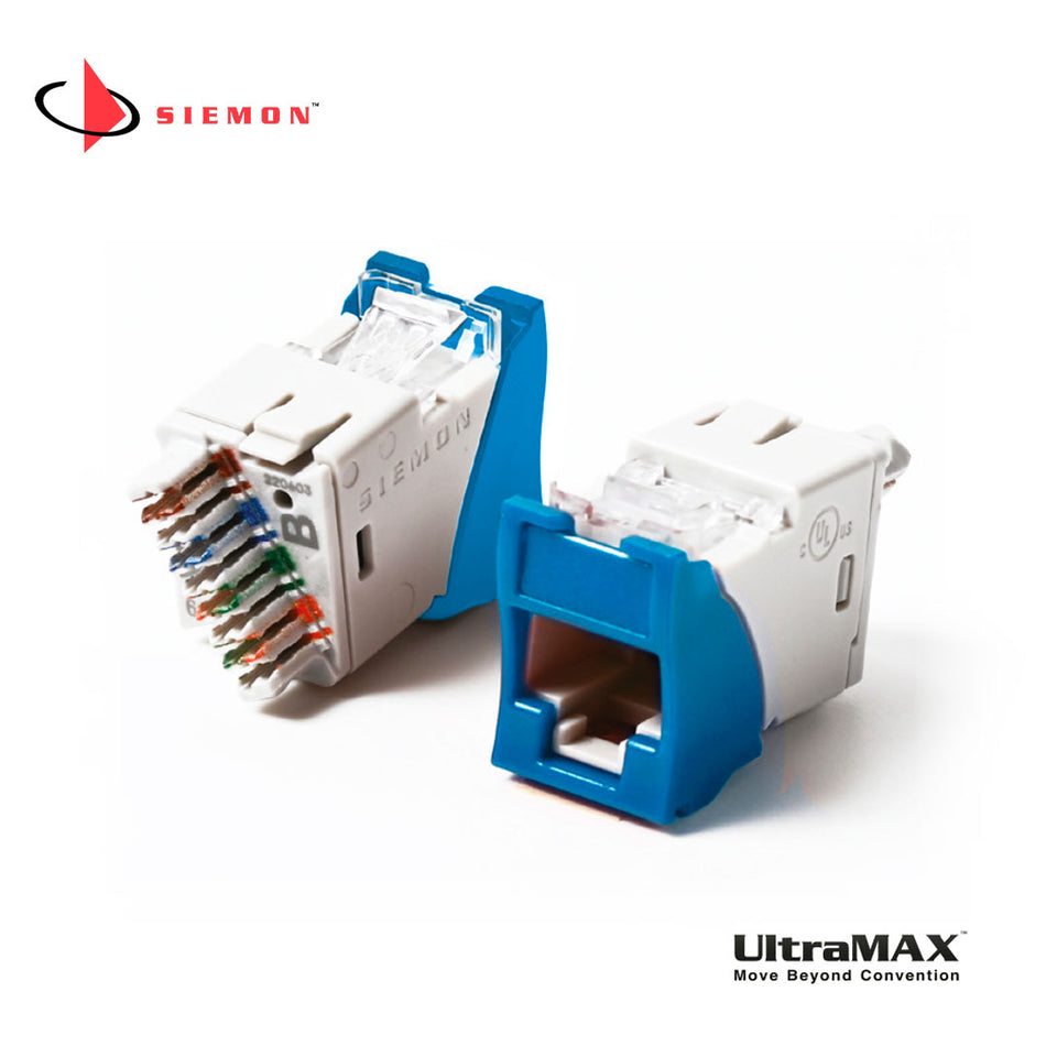 SIEMON U6-H06NB Jack RJ-45 Cat6 UltraMAX para Placas Plano/Angular color Azul (No incluye íconos Z-ICON-**B)