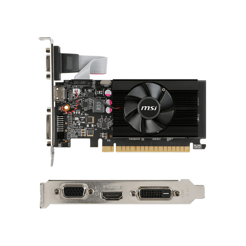Tarjeta de video MSI Nvidia GeForce GT 710, 2GB DDR3 64-bit, PCI-e 2.0, Low-Profile.